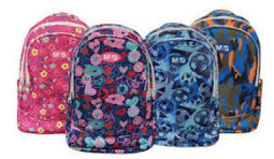 M &amp; G School Bags Medium (Assorted Colours)Orange,Blue,Red,Purple